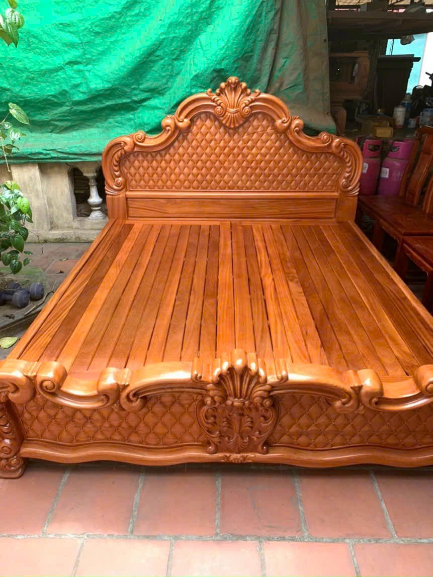Giường gỗ tự nhiên